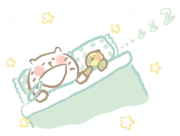 Nyanko Rakugaki-chubby white cat doodle- sticker #797672