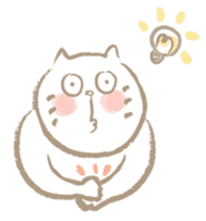 Nyanko Rakugaki-chubby white cat doodle- sticker #797673