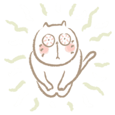 Nyanko Rakugaki-chubby white cat doodle- sticker #797676