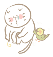 Nyanko Rakugaki-chubby white cat doodle- sticker #797678