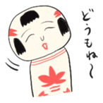 Japanese kokeshi doll stamp sticker #806299
