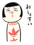 Japanese kokeshi doll stamp sticker #806312