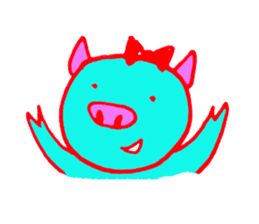 Hello! I am Colorful Pig! sticker #807086