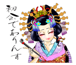 Japanese traditional Oiran stickers 1 sticker #807239