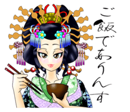 Japanese traditional Oiran stickers 1 sticker #807251