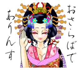 Japanese traditional Oiran stickers 1 sticker #807255