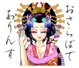 Japanese traditional Oiran stickers 1 sticker #807255
