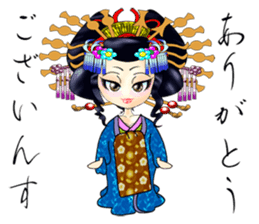 Japanese traditional Oiran stickers 1 sticker #807258