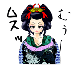 Japanese traditional Oiran stickers 1 sticker #807265