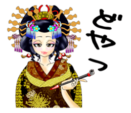 Japanese traditional Oiran stickers 1 sticker #807266