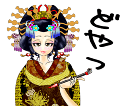 Japanese traditional Oiran stickers 1 sticker #807266