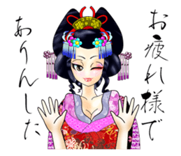 Japanese traditional Oiran stickers 1 sticker #807267