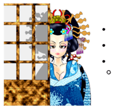 Japanese traditional Oiran stickers 1 sticker #807272