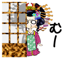Japanese traditional Oiran stickers 1 sticker #807273