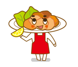 Variety of foods and a gluttonous cat. sticker #808933