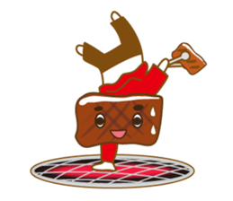 Variety of foods and a gluttonous cat. sticker #808939