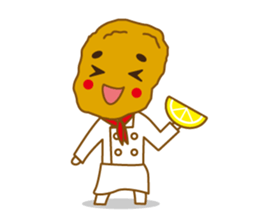 Variety of foods and a gluttonous cat. sticker #808942