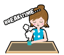 Message girl No.1 English ver. sticker #809807