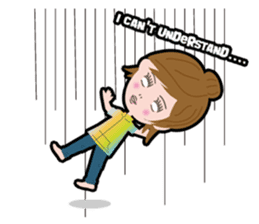 Message girl No.1 English ver. sticker #809838