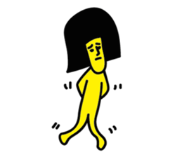 The man of the bobbed hair style head sticker #813778