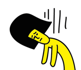 The man of the bobbed hair style head sticker #813790