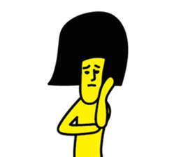 The man of the bobbed hair style head sticker #813791