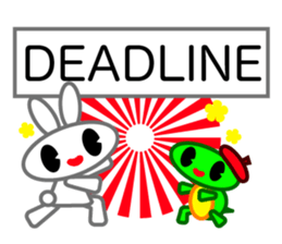 Editor Rabbit and Writer Turtle English sticker #816079