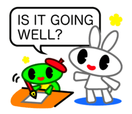 Editor Rabbit and Writer Turtle English sticker #816094