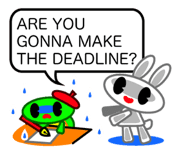 Editor Rabbit and Writer Turtle English sticker #816095