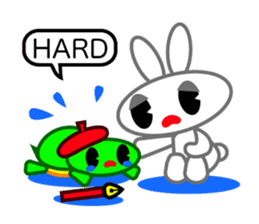 Editor Rabbit and Writer Turtle English sticker #816099