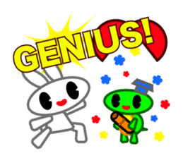 Editor Rabbit and Writer Turtle English sticker #816113