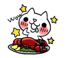 The White Kitten Kitty gourmet version sticker #818411