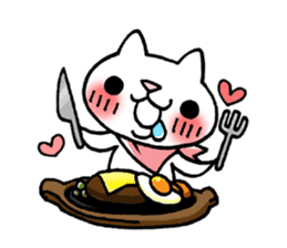 The White Kitten Kitty gourmet version sticker #818413