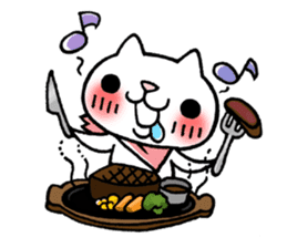 The White Kitten Kitty gourmet version sticker #818414