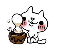 The White Kitten Kitty gourmet version sticker #818419