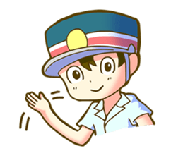 a train conductor boy "Suguru" sticker #822160