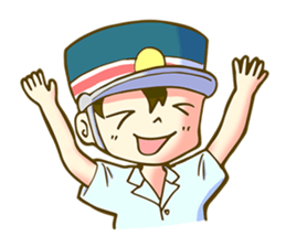 a train conductor boy "Suguru" sticker #822162