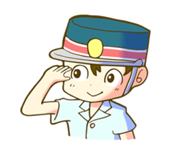 a train conductor boy "Suguru" sticker #822167