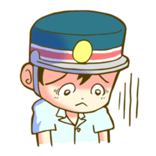 a train conductor boy "Suguru" sticker #822182