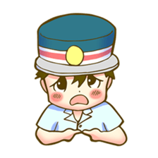 a train conductor boy "Suguru" sticker #822197