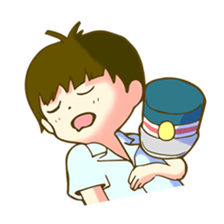 a train conductor boy "Suguru" sticker #822198