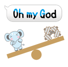 Balloon stamp - animal "pon" english sticker #824262