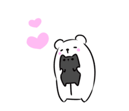 Black cat and Mr. Polar Bear's sticker #827451