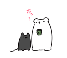 Black cat and Mr. Polar Bear's sticker #827453