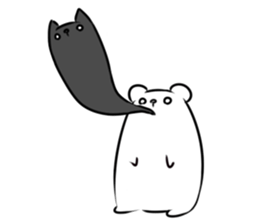 Black cat and Mr. Polar Bear's sticker #827470