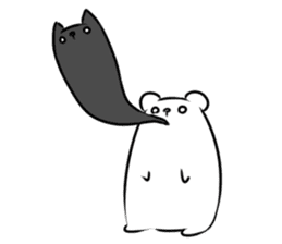 Black cat and Mr. Polar Bear's sticker #827470