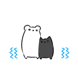 Black cat and Mr. Polar Bear's sticker #827477