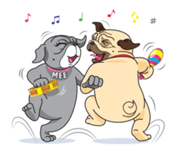 "Moo" & "Mee" : 2Pugs sticker #830399