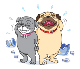 "Moo" & "Mee" : 2Pugs sticker #830400