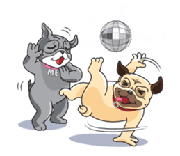 "Moo" & "Mee" : 2Pugs sticker #830410